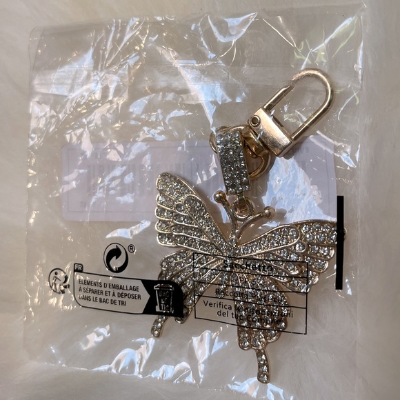 NWT Rhinestone Gold Butterfly Purse Charm/KeyChain - Picture 3 of 3